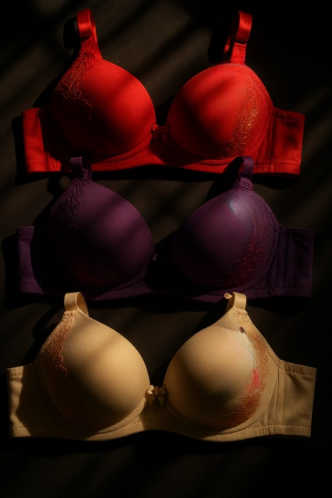 Silk Embroidered Padded Bra for Women – Luxury Undergarment with Soft Silk Fabric, Stylish Embroidery.