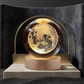 3D Crystal Ball Moon Night Light – Luxury LED Galaxy Lamp with Wooden Base