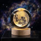 3D Crystal Ball Moon Night Light – Luxury LED Galaxy Lamp with Wooden Base