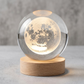 3D Crystal Ball Moon Night Light – Luxury LED Galaxy Lamp with Wooden Base